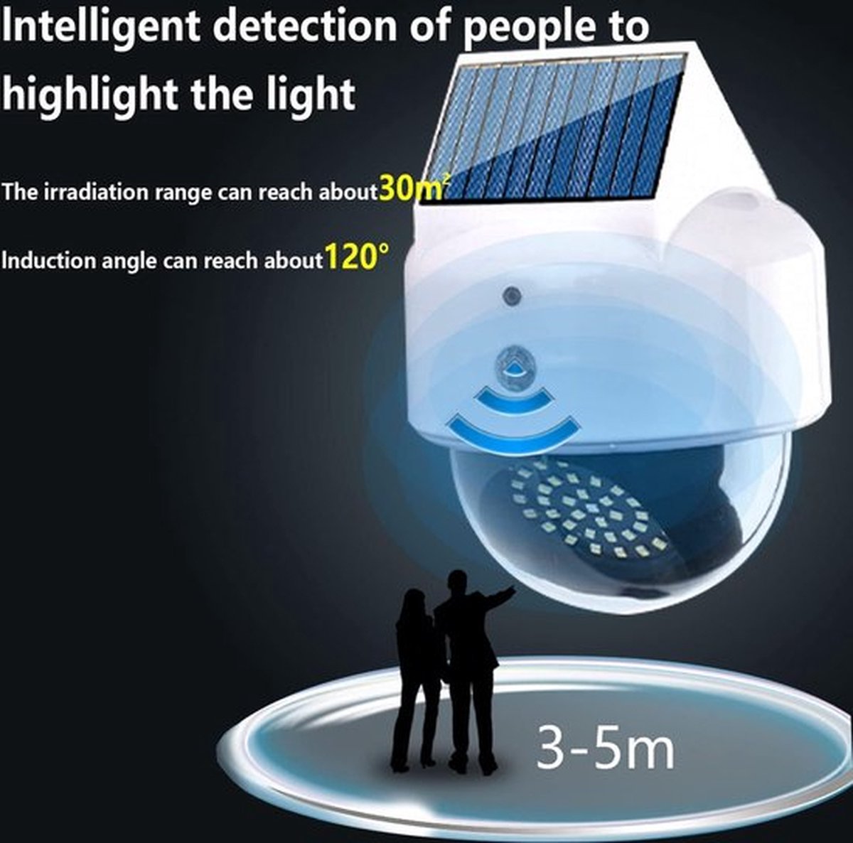 Bera Home - Solar Dummy Camera met Bewegingssensor - Nep Beveiligingscamera Buiten - Zonnepaneel Gevoed - 3 Verlichtingsmodi - IP66 Waterdicht - Ideaal voor Huis, Tuin, Veranda, Garage & Oprit - 1 Stuk – foto 5
