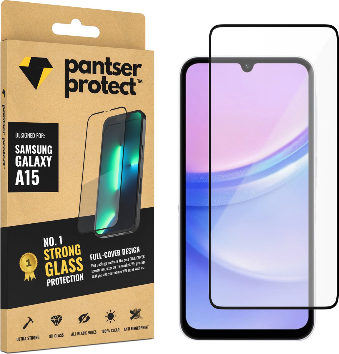 Pantser Protect™ Glass Screenprotector Geschikt voor Samsung Galaxy A15 - Case Friendly - Premium Pantserglas - Glazen Screen Protector