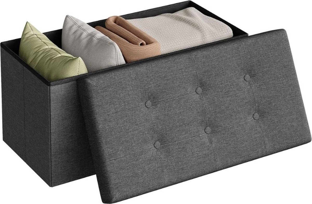 Poef - Roze velvet - Opbergpoef - Fluweel - Hocker - Bankje - Schoenenbankje - Opslag Poef - Woonkamer, Hal, Slaapkamer