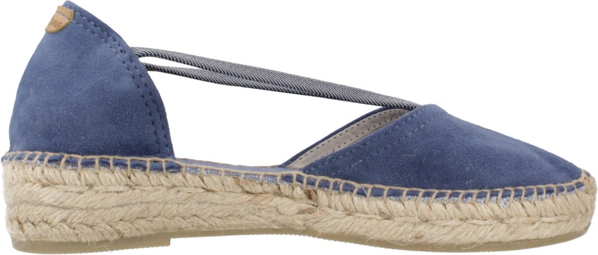 ERLA-A | Suède espadrille voor dames met bandje - INDIGO, maat 37