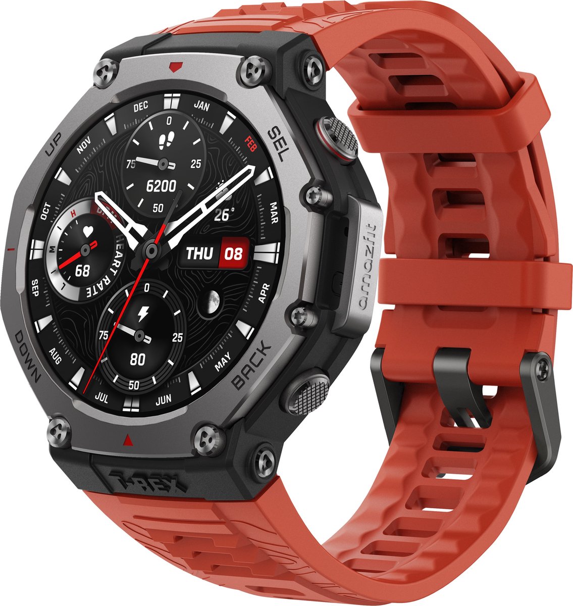 Afbeelding 2 van Amazfit T-Rex 3 - Smartwatch - 48 mm - Red