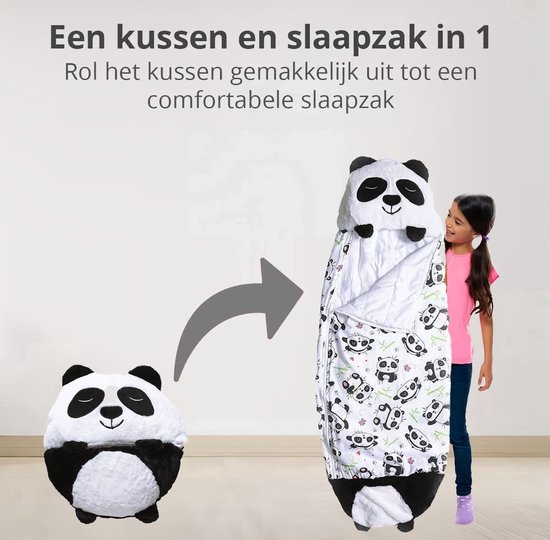 Gigoteuse enfant Panda jusqu'à 12 ans - Avec oreiller intégré et espace Extra pour les jambes - Lavable en machine - Convient jusqu'à 150 cm de longueur de corps - Taille L