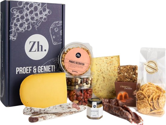 Zuivelhoeve Gezelligheid kent geen tijd Borrelpakket cadeau - Borrelbox voor thuis - Snackpakket - Cadeaupakketten eten & drinken - Alles voor de Borrelplank - Altijd vers - Proef & Geniet