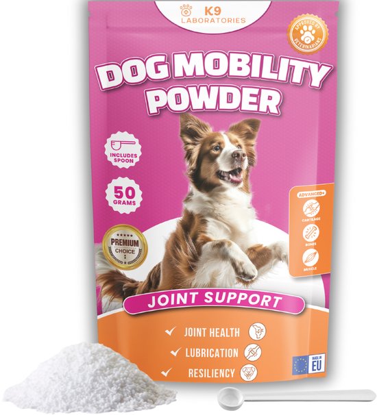 K9 Laboratories - Dog mobility - 100% puur - voor Honden - Supplementen hond, Artrose, Glucosamine. Chondroitine, MSM, Groenlipmossel - Super geconcentreerd