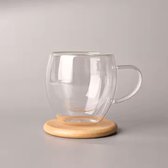 Bol.com TuttoBello - 8 stuks dubbelwandige glazen met oor - geschikt voor verschillende soorten koffie - Set van 8 ( 250 ml ) aanbieding