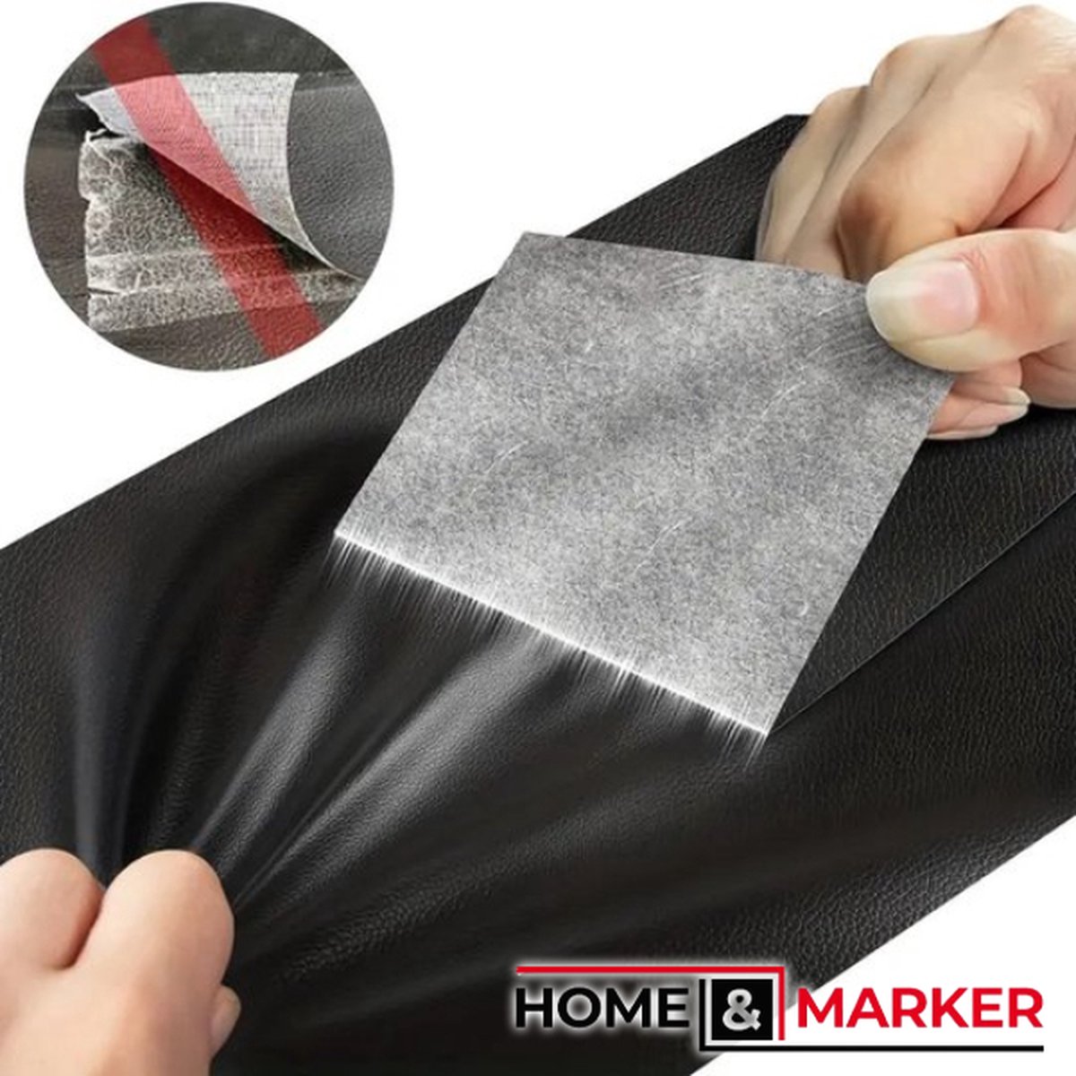 BOUYEER Leder Reparatieset Zwart, 10 * 210 CM Kunstleer Zelfklevend, Milieuvriendelijk & Geurloos Kunstleer Reparatieset, Meubels/Bank/ Autostoelen/Tassen/Renovatie, Zwart