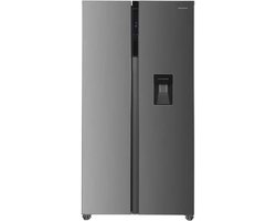 Heinner HSBS-H439NFXWDE++ Amerikaanse Side-by-Side Koelkast met Waterdispenser – 439 L – Full No Frost – LED Touch Display – Smart Eco Functie – RVS – 5 Jaar Garantie