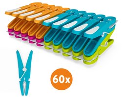 LaundrySpecialist Wasknijpers soft grip - 60 stuks - extra lang en stevig