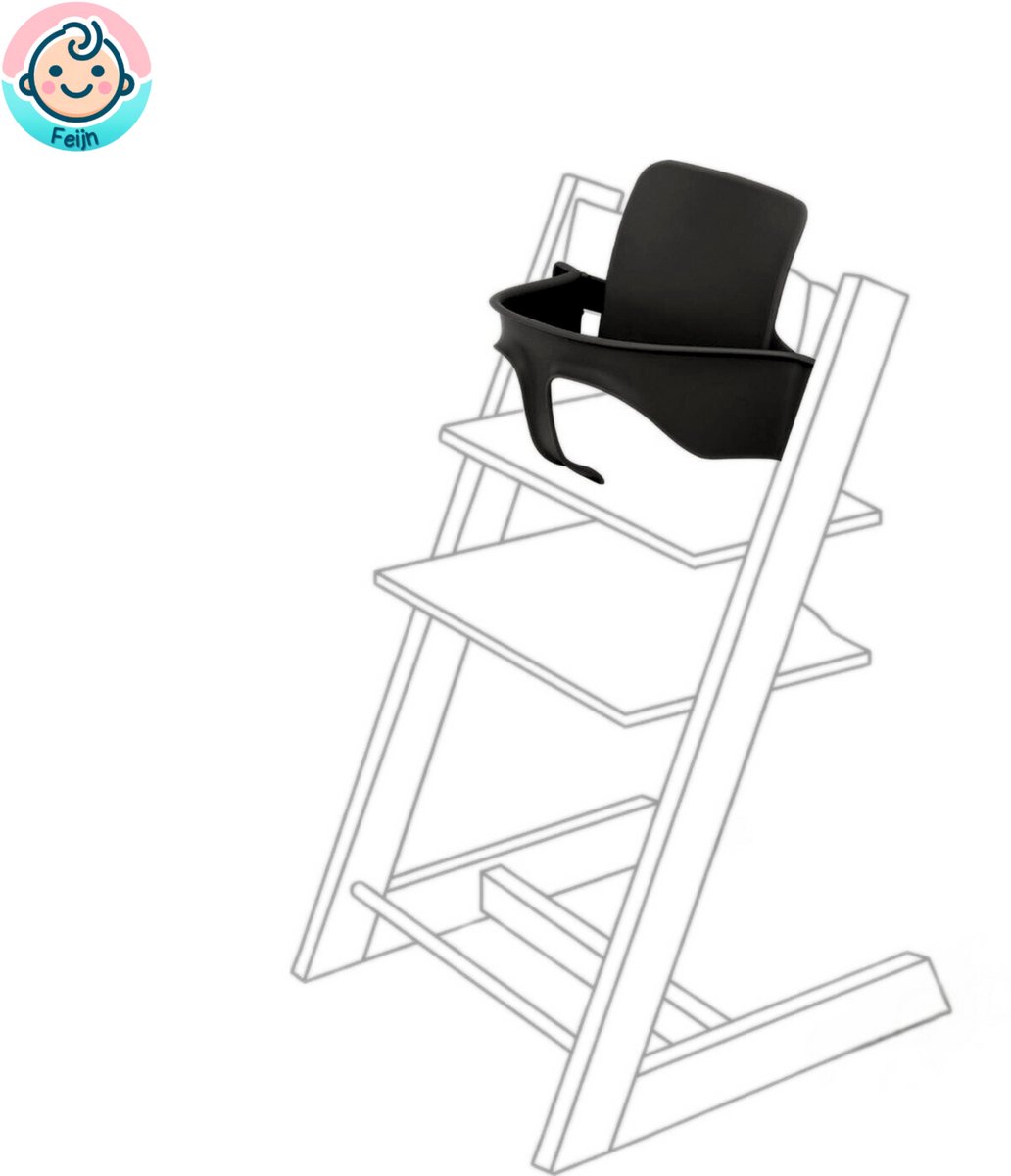 Stoelverkleiner voor Stokke Tripp Trapp – Babyset - Rugleuning & Beugel – Zwart – foto 2