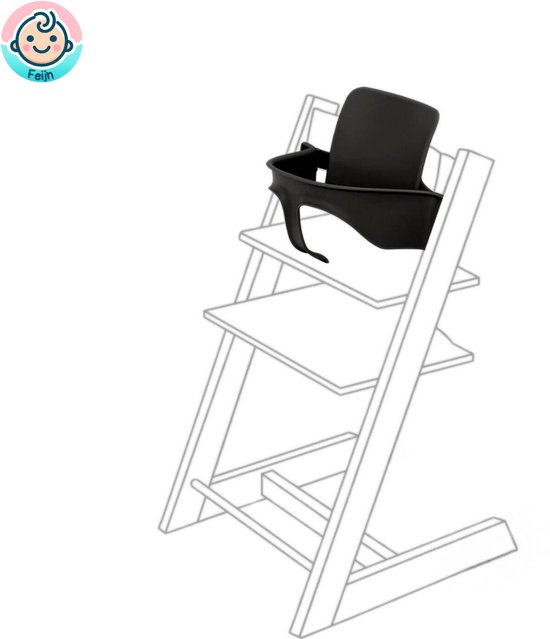 Stoelverkleiner voor Stokke Tripp Trapp - Babyset - Rugleuning & Beugel - Zwart — afbeelding 2