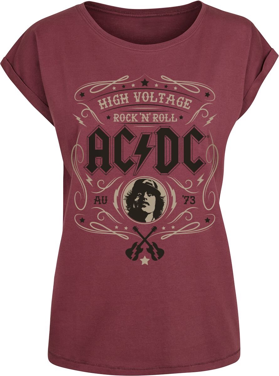AC/DC High Voltage - Rock 'N' Roll Dames T-shirt - bordeaux - XXL