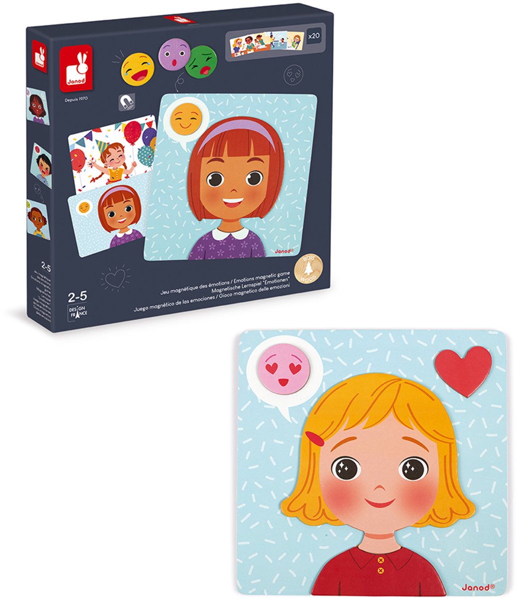 Janod - Spel - Magnetische emoties kaarten