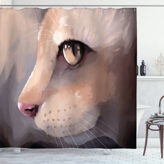 SDOTPMT 90 x 183 cm Leuke Kat Douchegordijn Grappig Huisdier
