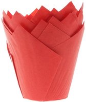 Bol.com House of Marie Muffin Bakvormen - Muffin Vormpjes Papier - Tulp Rood - pk/36 aanbieding
