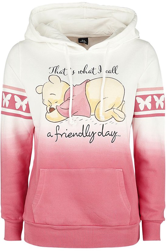 Pull à capuche Winnie l'ourson Une journée conviviale pour femme - Blanc/Rose - XXL