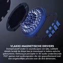 Close-up van de vlakke magnetische drivers van de gaming headset.