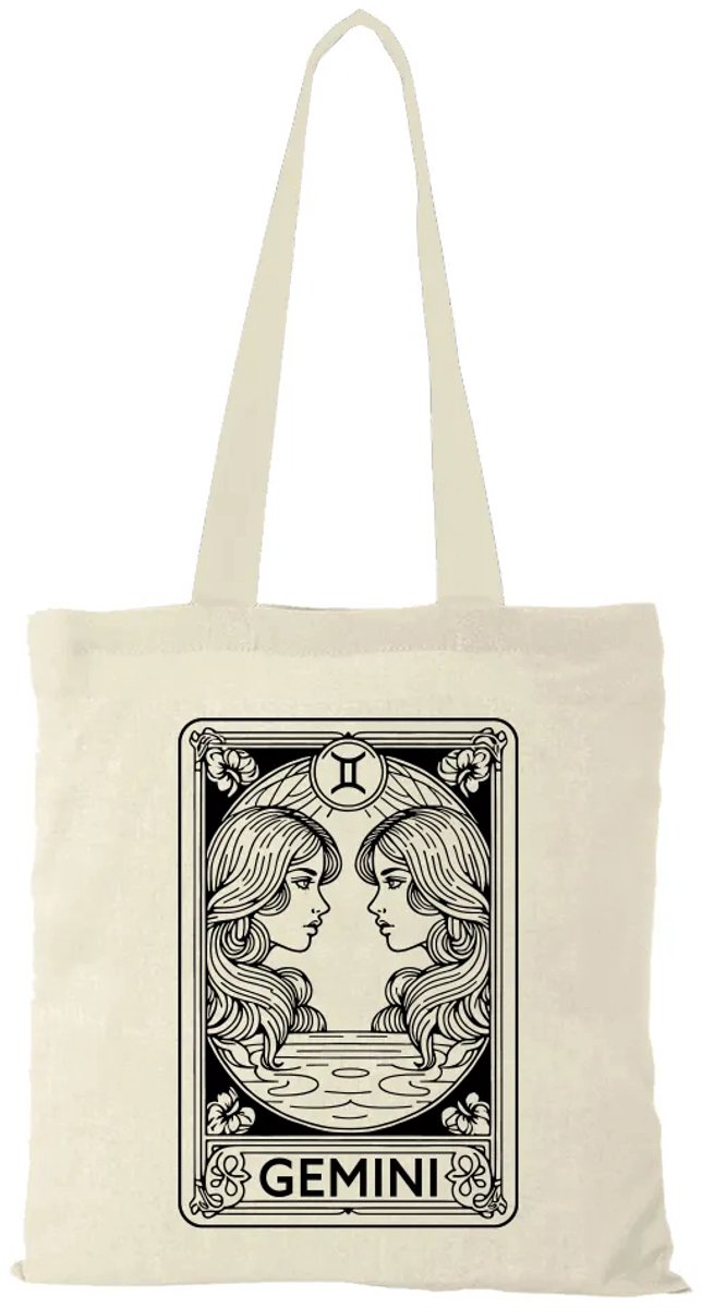 Canvas tas - Sterrenbeeld Tweelingen (Gemini) - katoenen tas - schoudertas dames - tassen dames - schoudertassen