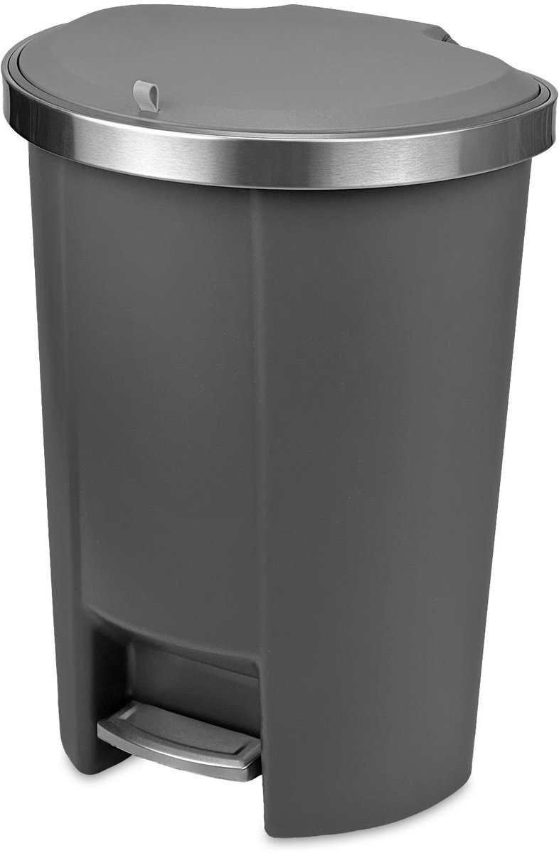 Pedaalemmer 'Stanly' - Prullenbak - Softclose - Met afvalzakhouder - 50 Liter - Antraciet