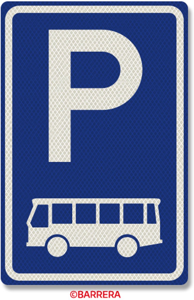 E08 Verkeersbord Aluminium DOR 60 x 40 Klasse 3 | Parkeren Bussen