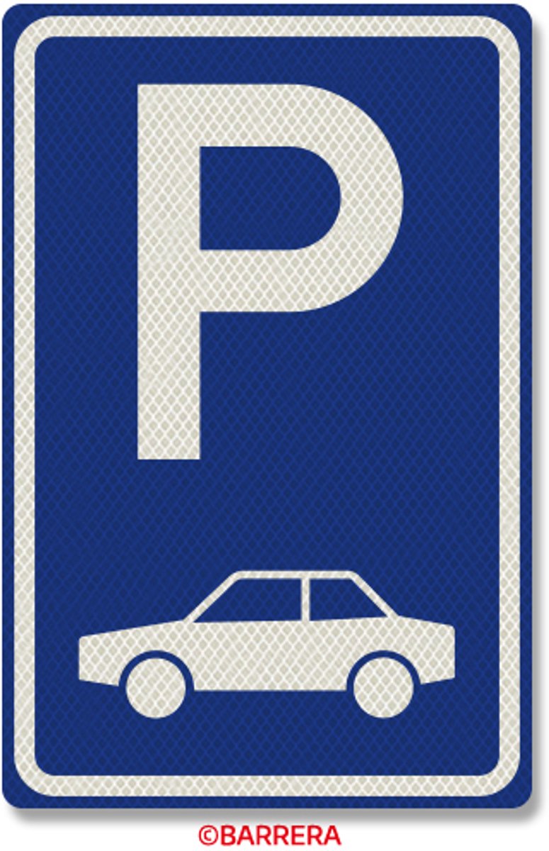 Parkeren personenauto's - Parkeergelegenheid voor personenauto's - verkeersbord - E08 Verkeersbord Aluminium DOR 60 x 40 Klasse 3