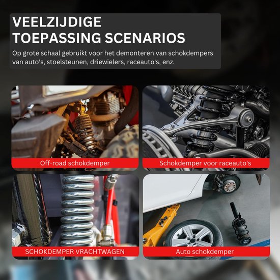 Compresseur de ressorts CCLIFE McPherson 300 mm, outil d'amortisseur avec protection en plastique, capacité de charge 1050 kg