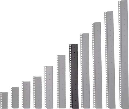 Profilé de rack Penn Elcom RG-6145-12 12 U, perforé de part en part, acier, double