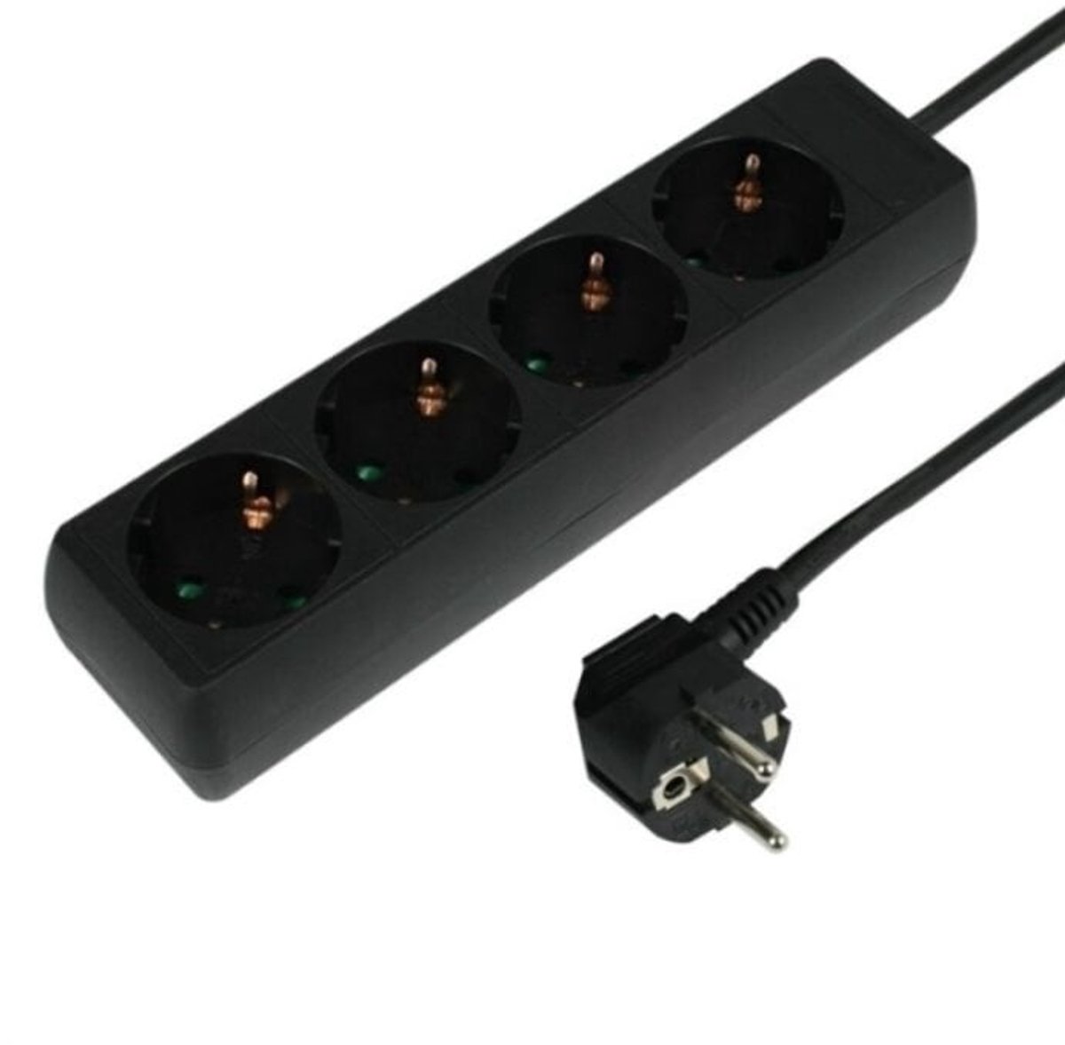 Tafelcontactdoos 4V– Met randaarde, 1,5 meter kabel, 3x1.5mm², zwart