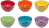 Studio Tavola - Kommen Sunny Summer - Soep En Ontbijtkommen - Bowl Aardewerk - Gemixte Kleuren Vaatwasserbestendig - Ø 14 cm, 6 Stuks