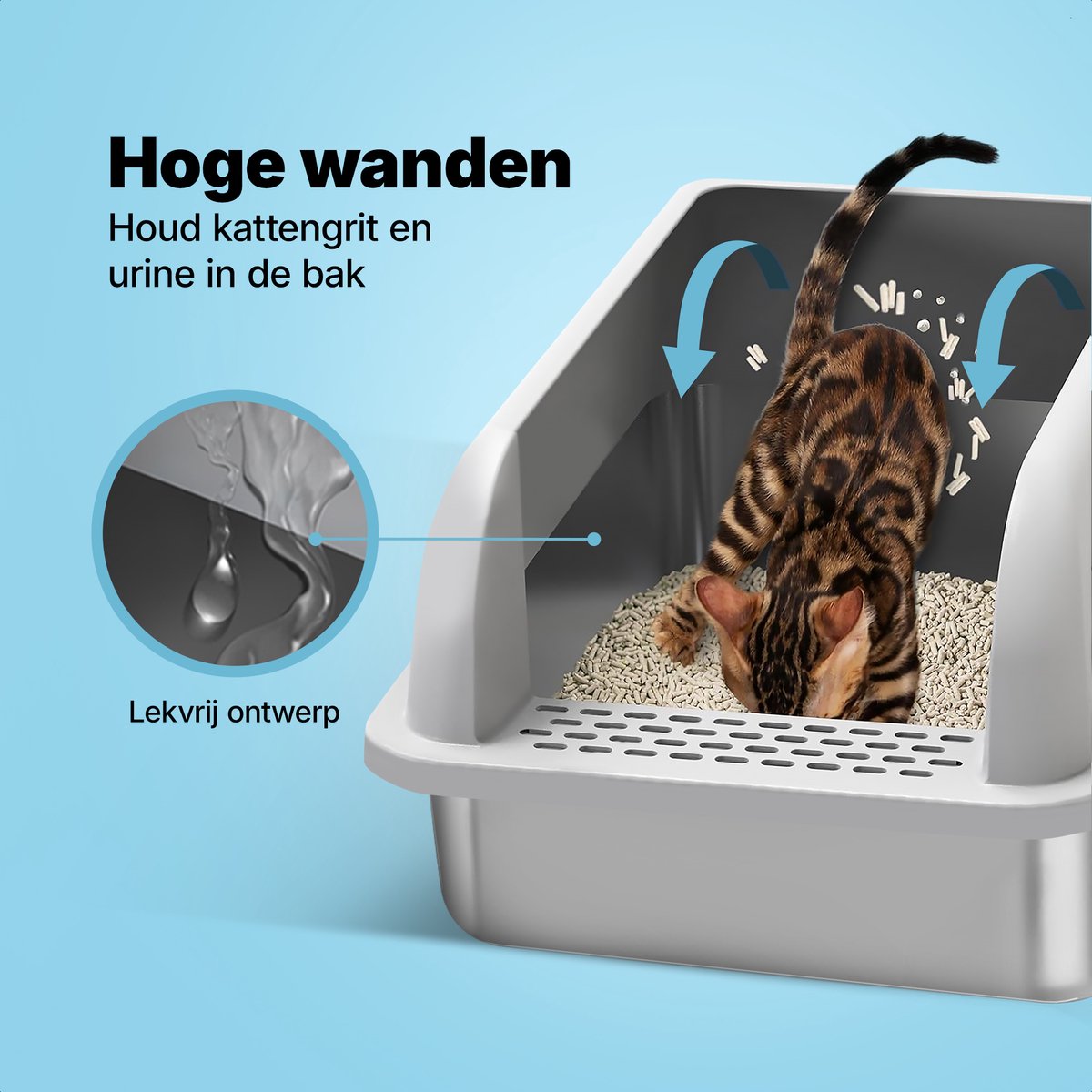Jake Jake and Jacky RVS Kattenbak - afbeelding 3