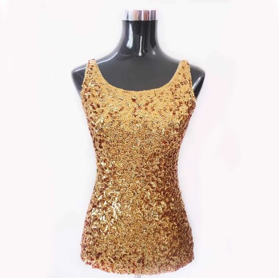 Chemise à Glitter Goud pour femme - Paillettes - Shine - Chemise - Fête - Paillettes - Haut
