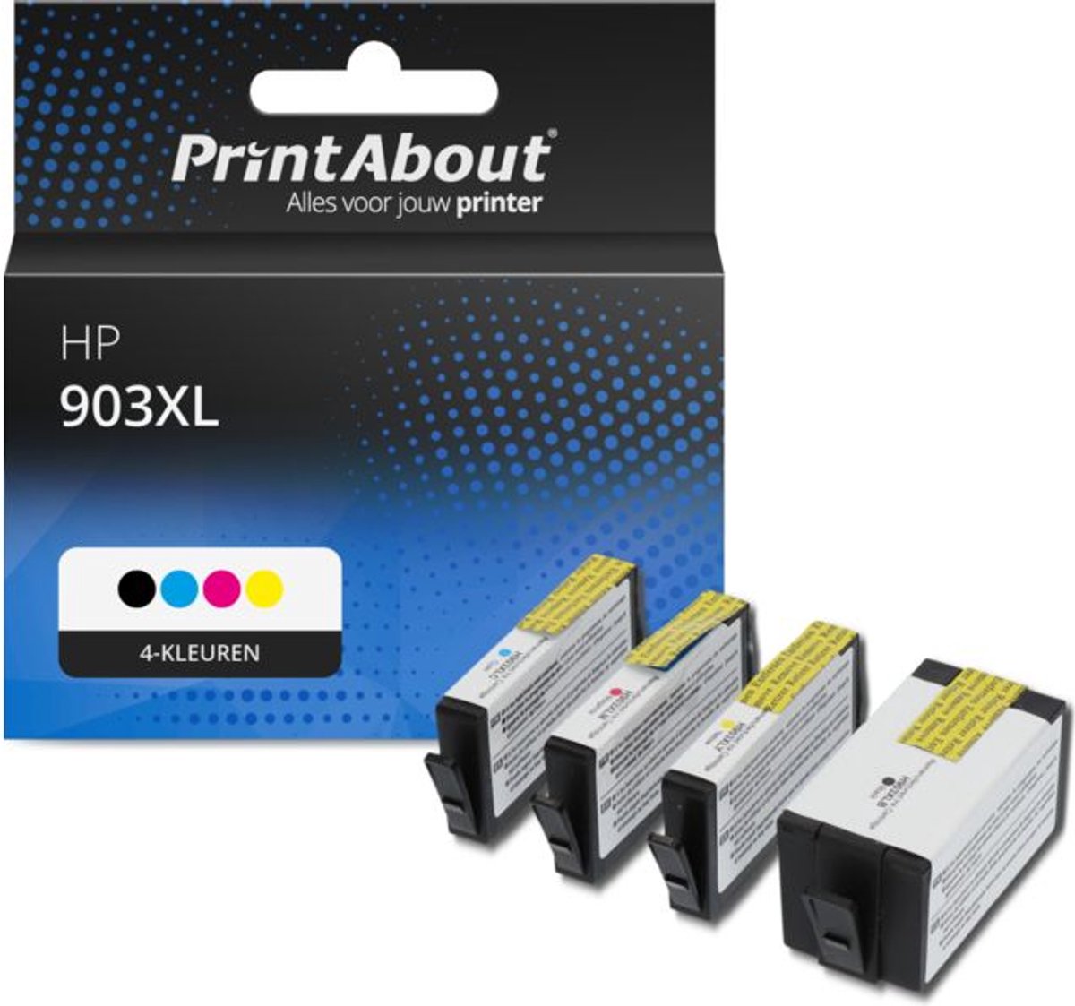 PrintAbout huismerk Inktcartridge 903XL (3HZ51AE) 4-kleuren Multipack Hoge capaciteit geschikt voor HP