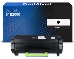 PrintAbout Huismerk Lexmark 51B2000 (512) Toner Zwart