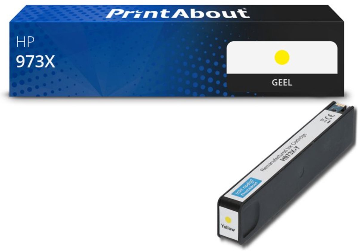 PrintAbout Huismerk HP 973X (F6T83AE) Inktcartridge Geel Hoge capaciteit
