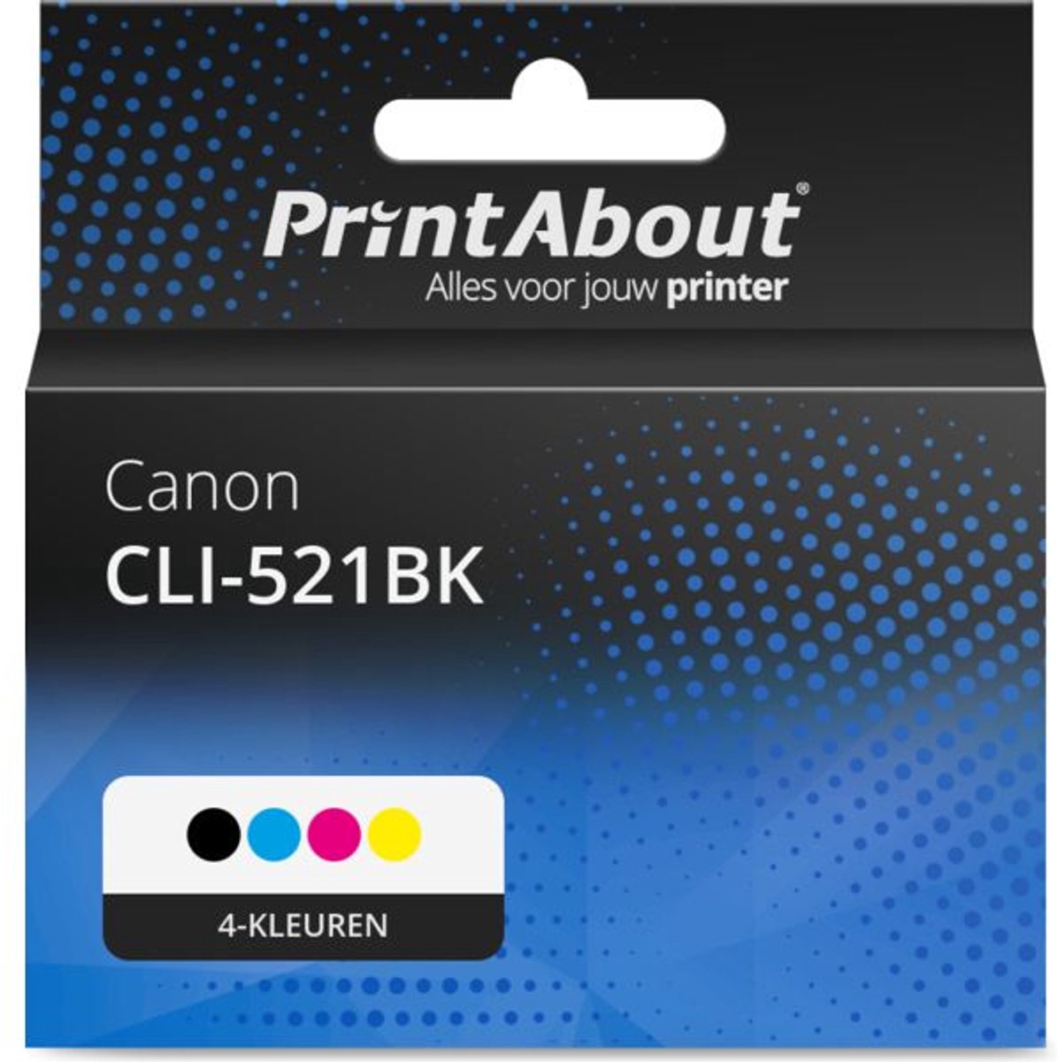 PrintAbout huismerk Inktcartridge CLI-521BK 4-kleuren Multipack geschikt voor Canon