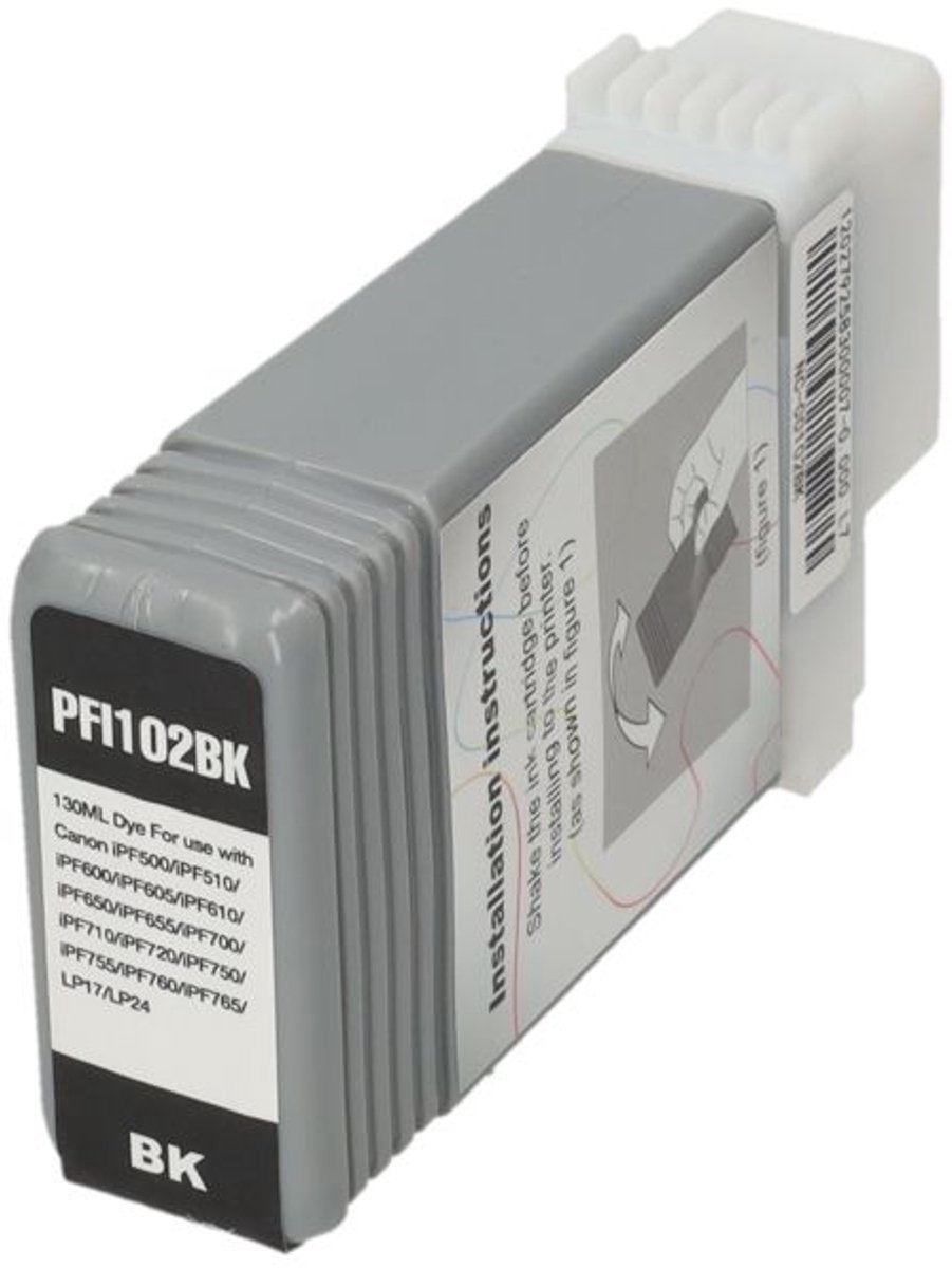 PrintAbout huismerk Inktcartridge PFI-102MBK Mat-zwart geschikt voor Canon