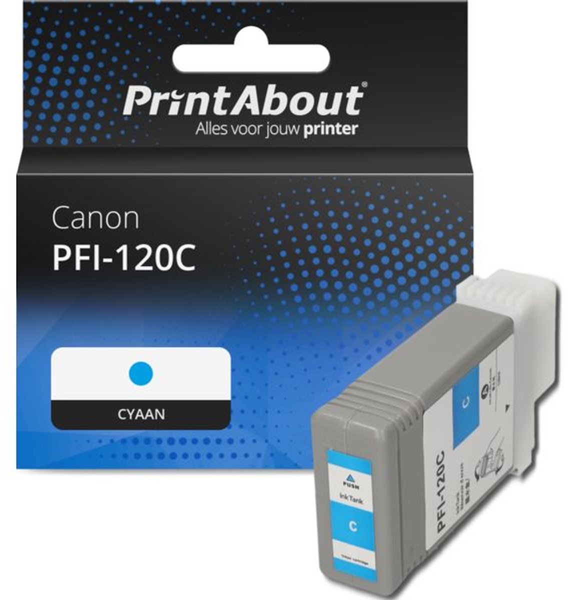 PrintAbout huismerk Inktcartridge PFI-120C Cyaan geschikt voor Canon