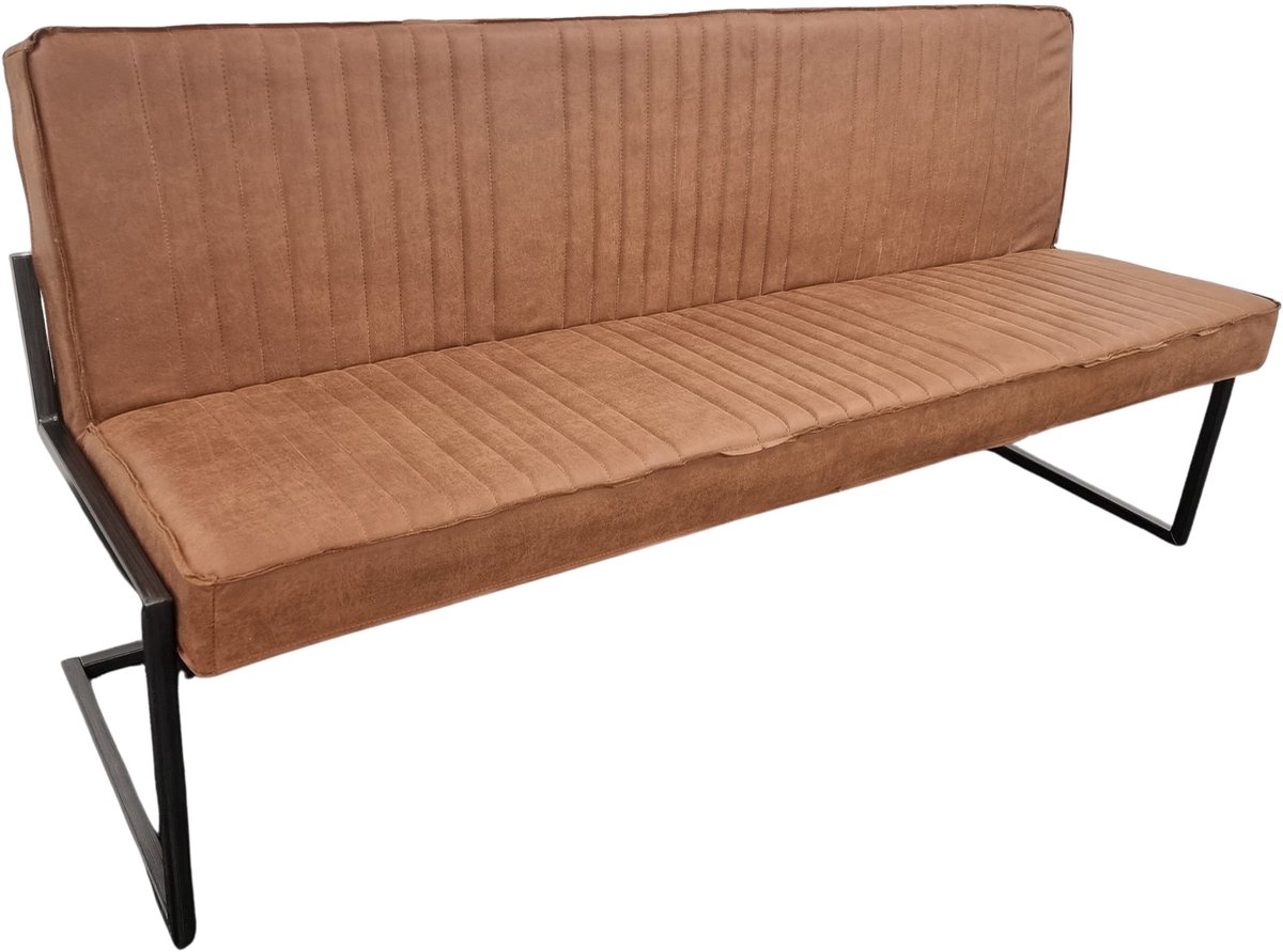 Eetkamerbank Charlie - 185 cm - Micro Leder - Cognac