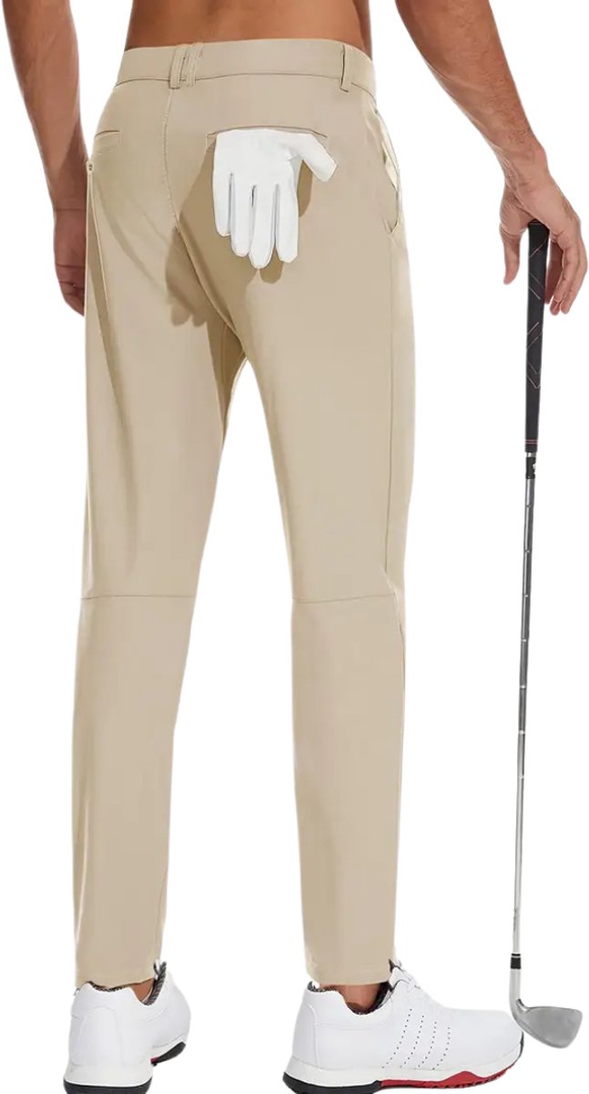 Bovista Golfbroek Heren - Golfkleding - Golfen - Golf Accessoires - Nette Pantalon - Beige S - Maat 46 van Merkloos — afbeelding 4