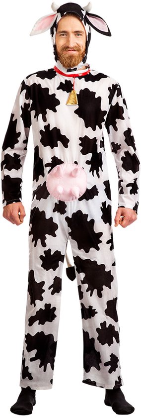 KrijgHonger - Koe Onesie - Met Uiers - Koeienpak voor Volwassenen - Maat XL - Geschikt Voor (180 t/m 190 cm) - Voor Volwassenen - Pyjama - Verkleedkleding - Carnavalskleding - Dieren Onesie - Huispak - Valentijnsdag - Carnaval