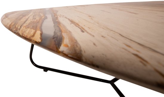 PTMD Table basse Deeba - 95x85x36 cm - Bois - Naturel - Set de 5