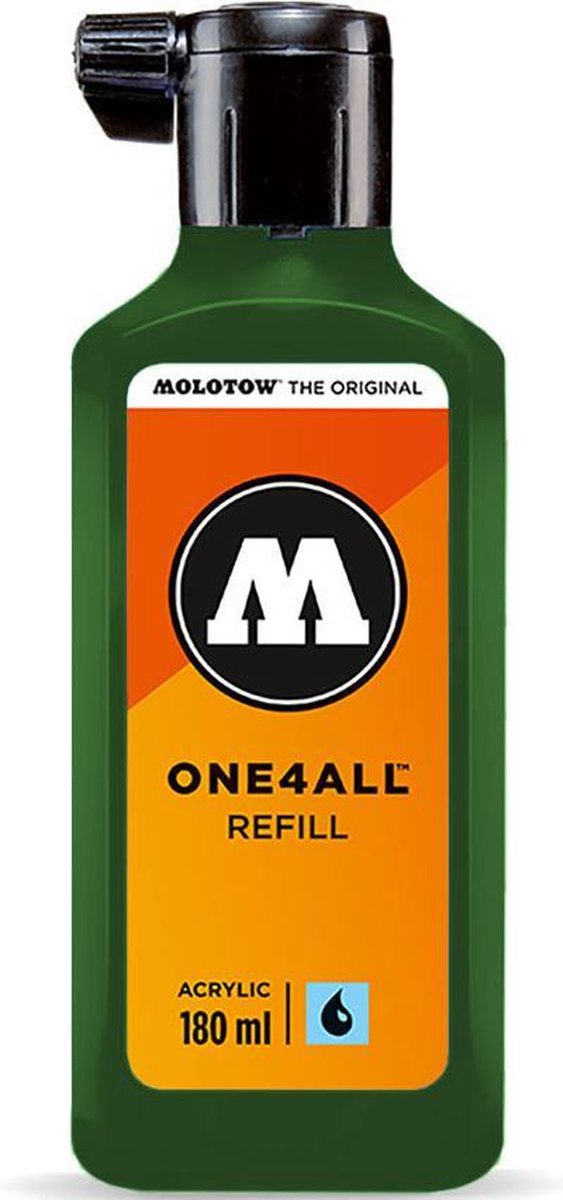 Molotow ONE4ALL™ - 180ml Donkergroene navul Inkt op acrylbasis