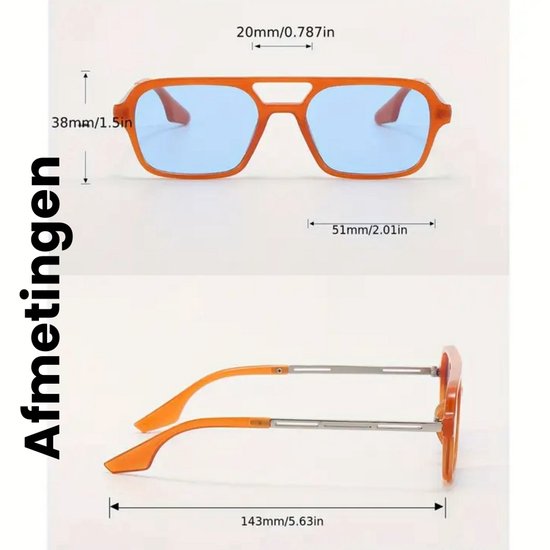 Flipflop Club® Nitro Zonnebril - Oranje Montuur met Blauwe Lenzen - Unisex Stijlvolle Zonnebril - Koningsdag - UV400 Bescherming van FLIPFLOP CLUB® — afbeelding 4