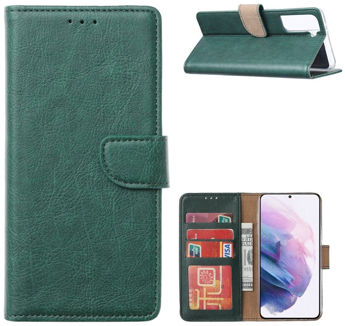 Cityhoesje – Bookcase – Geschikt voor – Samsung A36 – Groen