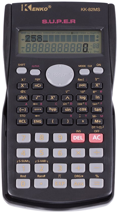 2-Regelige Wetenschappelijke Rekenmachine, Ideaal Voor School En Werk, Zwart