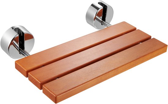 Opklapbare douchestoel - aan de muur gemonteerde houten opvouwbare douchestoel Houten schoenenkruk - voor gehandicapten en senioren, ondersteunt tot 200 kg,B,32.6x13.7x27cm,Uptodate