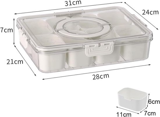 Handige Opslagdoos met Compartimenten voor Snacks en Kruiden | bol