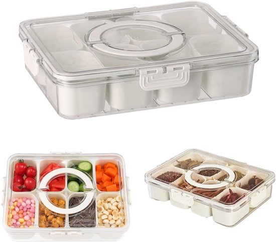 Handige Opslagdoos met Compartimenten voor Snacks en Kruiden | bol