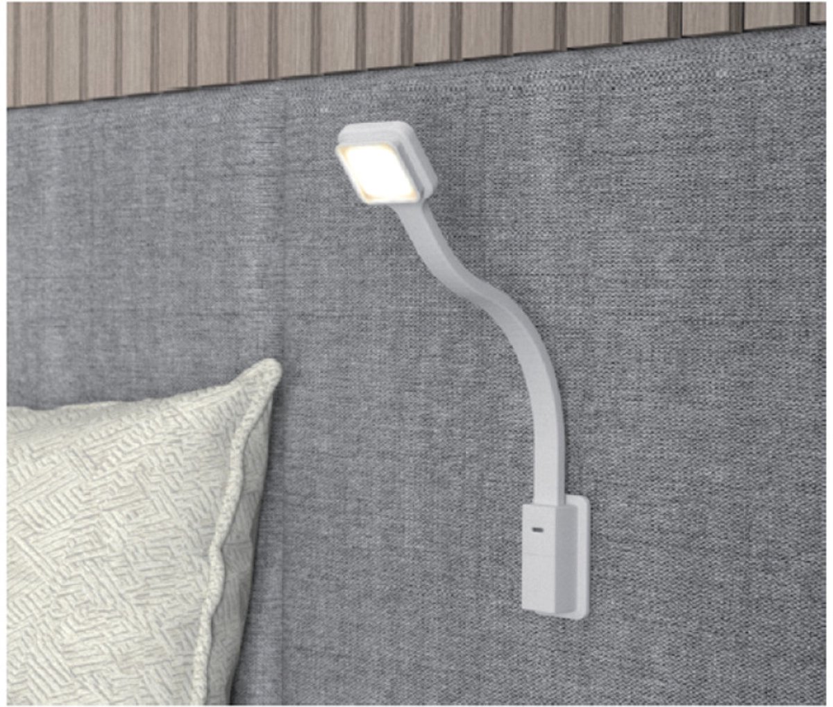 LED Lamp Zwanenhals Q2 Flex Vierkant + USB-C Wit