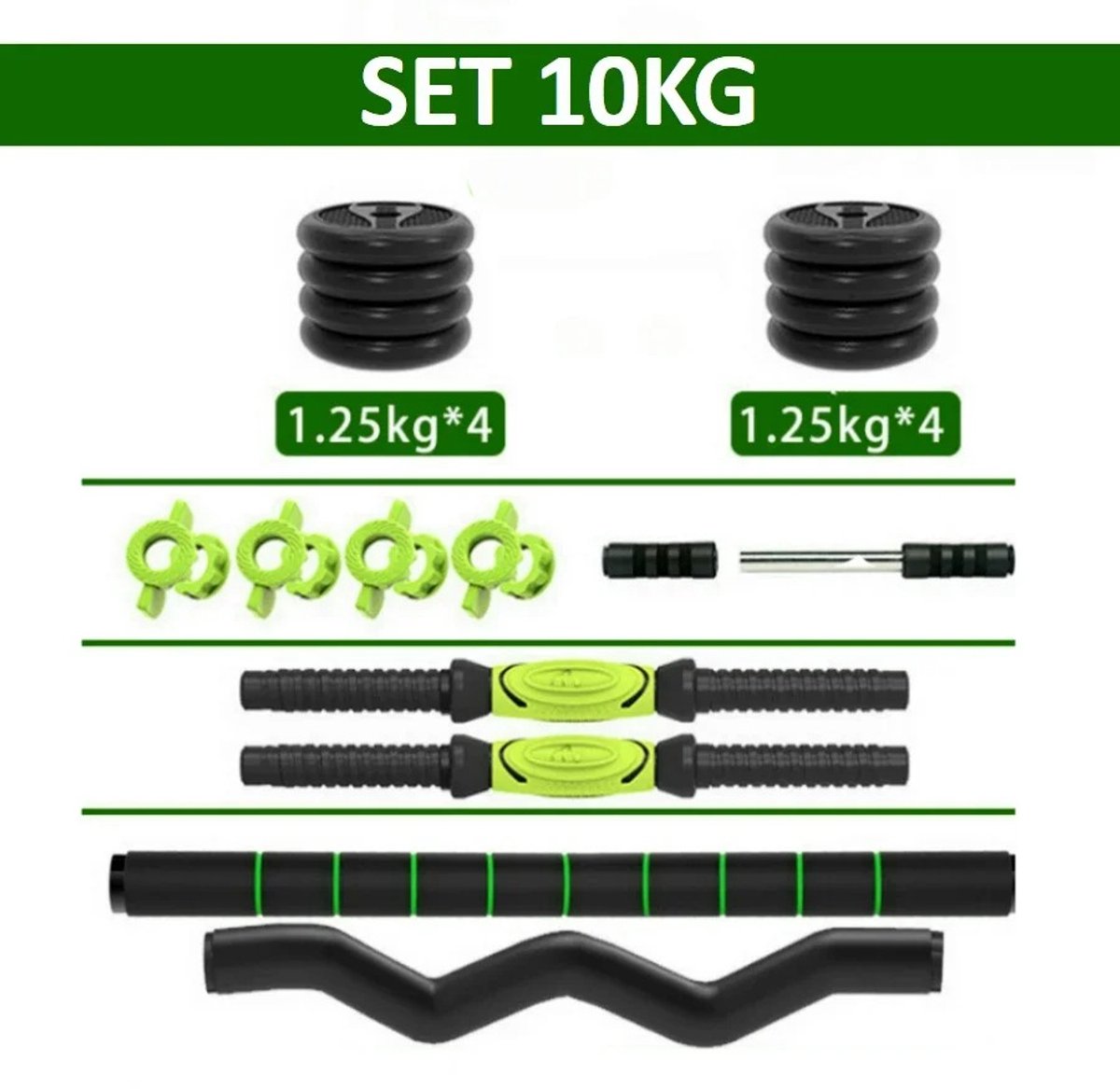 Hanimo Halterset - Gewichten - Halters & Gewichten - Dumbells Set - Fitness Gewichten - Krachttraining - 10kg