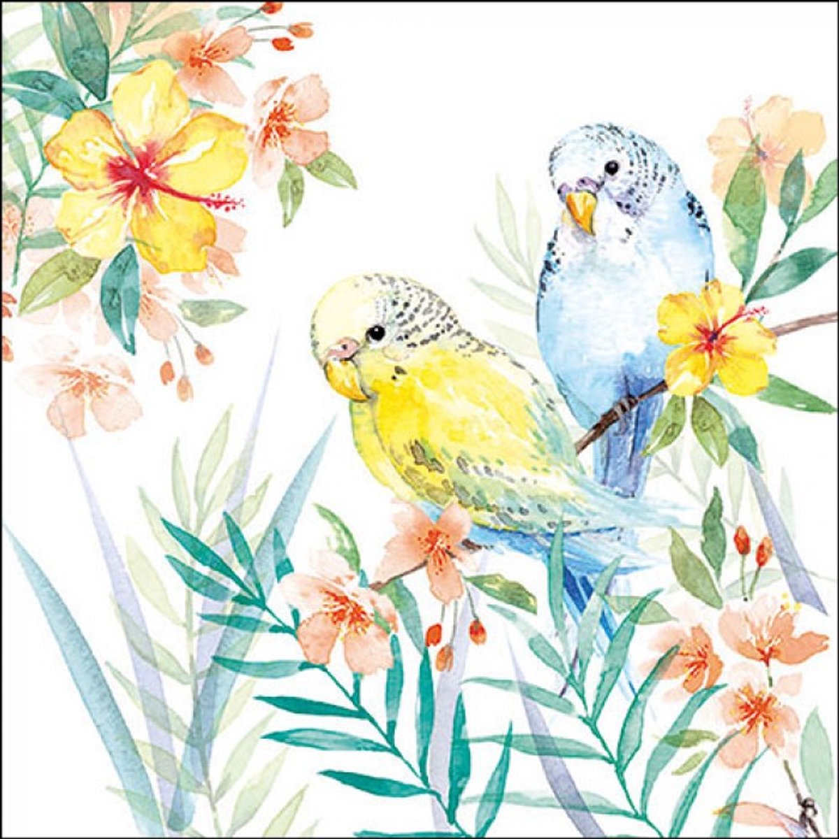 Ambiente - Lunch servetten - Budgies couple